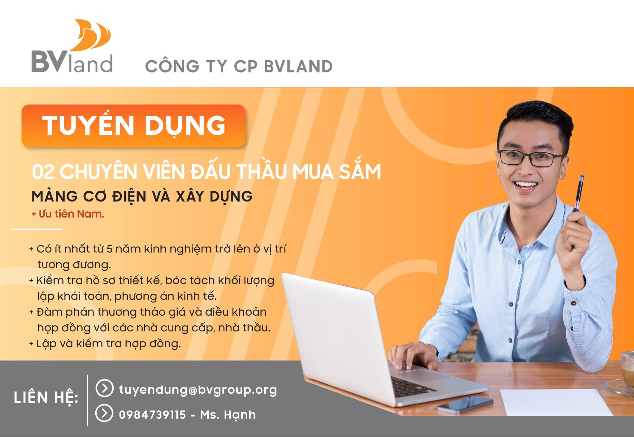 TUYỂN DỤNG CHUYÊN VIÊN ĐẤU THẦU MUA SẮM