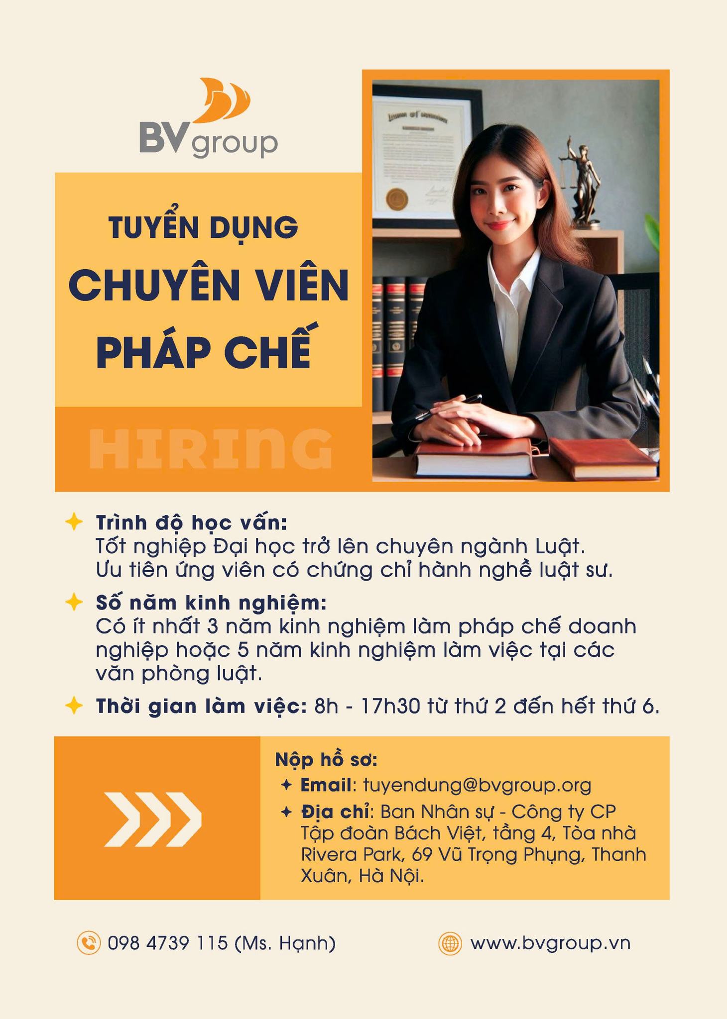 Tuyển dụng chuyên viên pháp chế